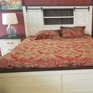 Sliding barn door bedroom set right out of Madison County