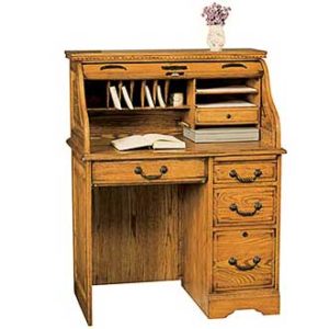 48" roll top desk, this traditional collection is made from red oak and red oak veneer
