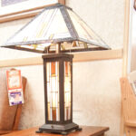 Matching lamp for classic mission style living room collection made in USA by Amish craftsmen.
