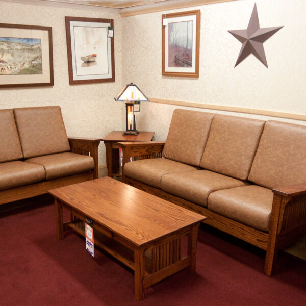 A classic mission style living room collection made in USA by Amish craftsmen.