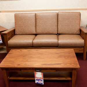 Sofa for A classic mission style living room collection made in USA by Amish craftsmen.