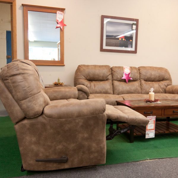 Leather Comfort transitional reclining living room set