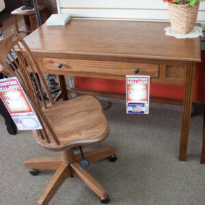 oak writing desk with chair
