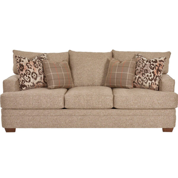 overstuffed sofa for casual comfort