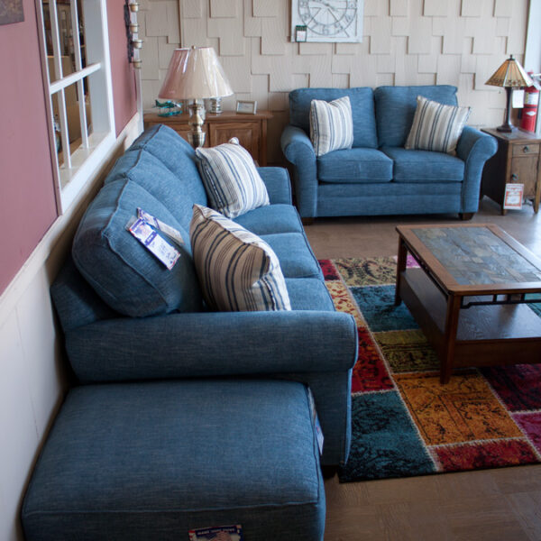family room favorite sofa set on display at Fireside Furniture