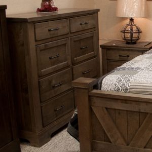 Solid Pine Rustic Bedroom Set dresser and end table photo