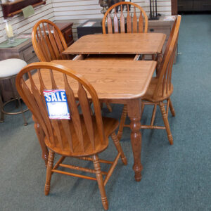 expanded country dining set with arrowhead backed chairs