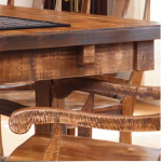 See the detail work on this hand distressed finish Rustic Kitchen Table.